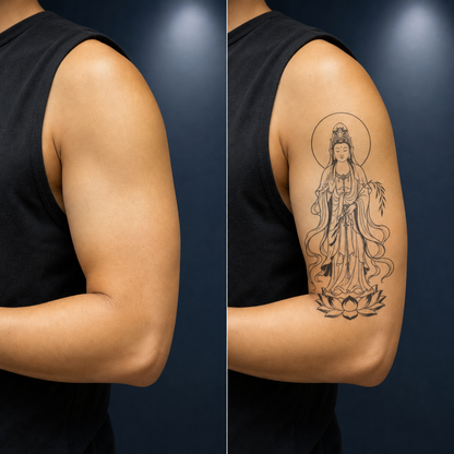 Guanyin Bodhisattva Temporary Tattoo | Buddhist Mysticism