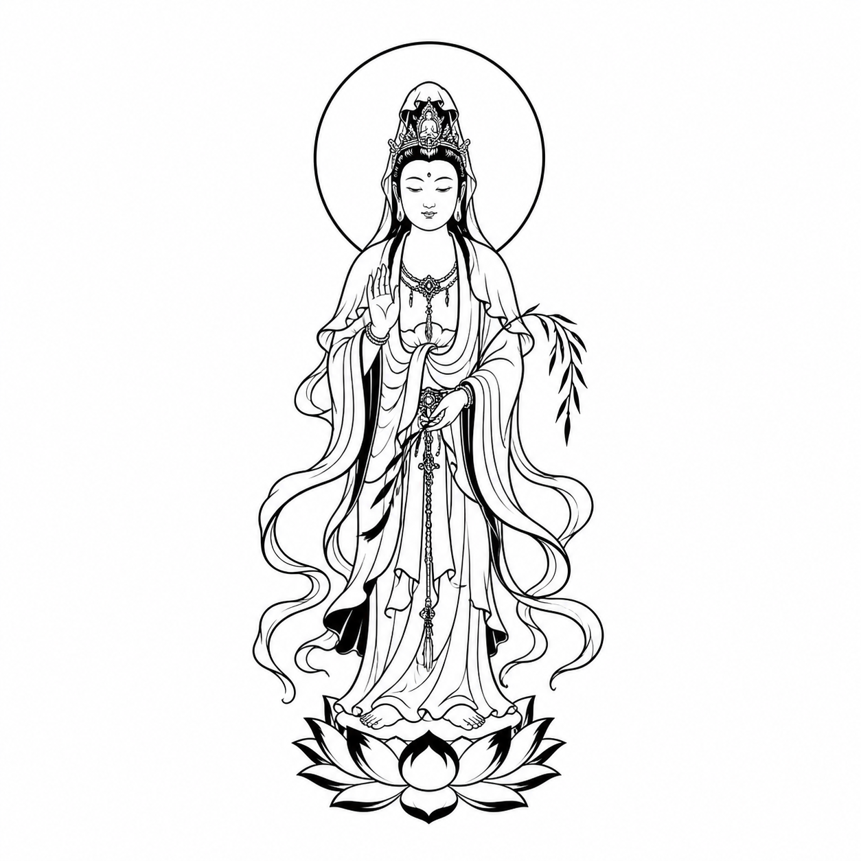 Guanyin Bodhisattva Temporary Tattoo | Buddhist Mysticism