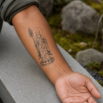 Ksitigarbha Bodhisattva Temporary Tattoo - Buddhist Mysticism