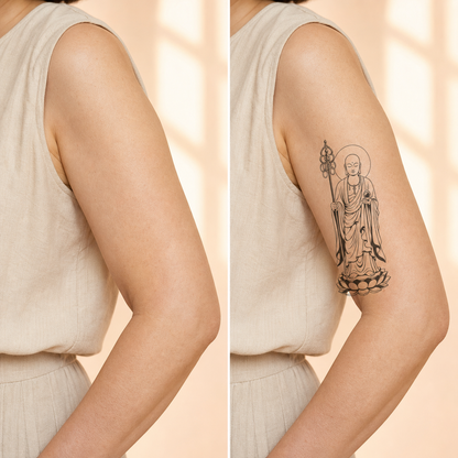 Ksitigarbha Bodhisattva Temporary Tattoo - Buddhist Mysticism