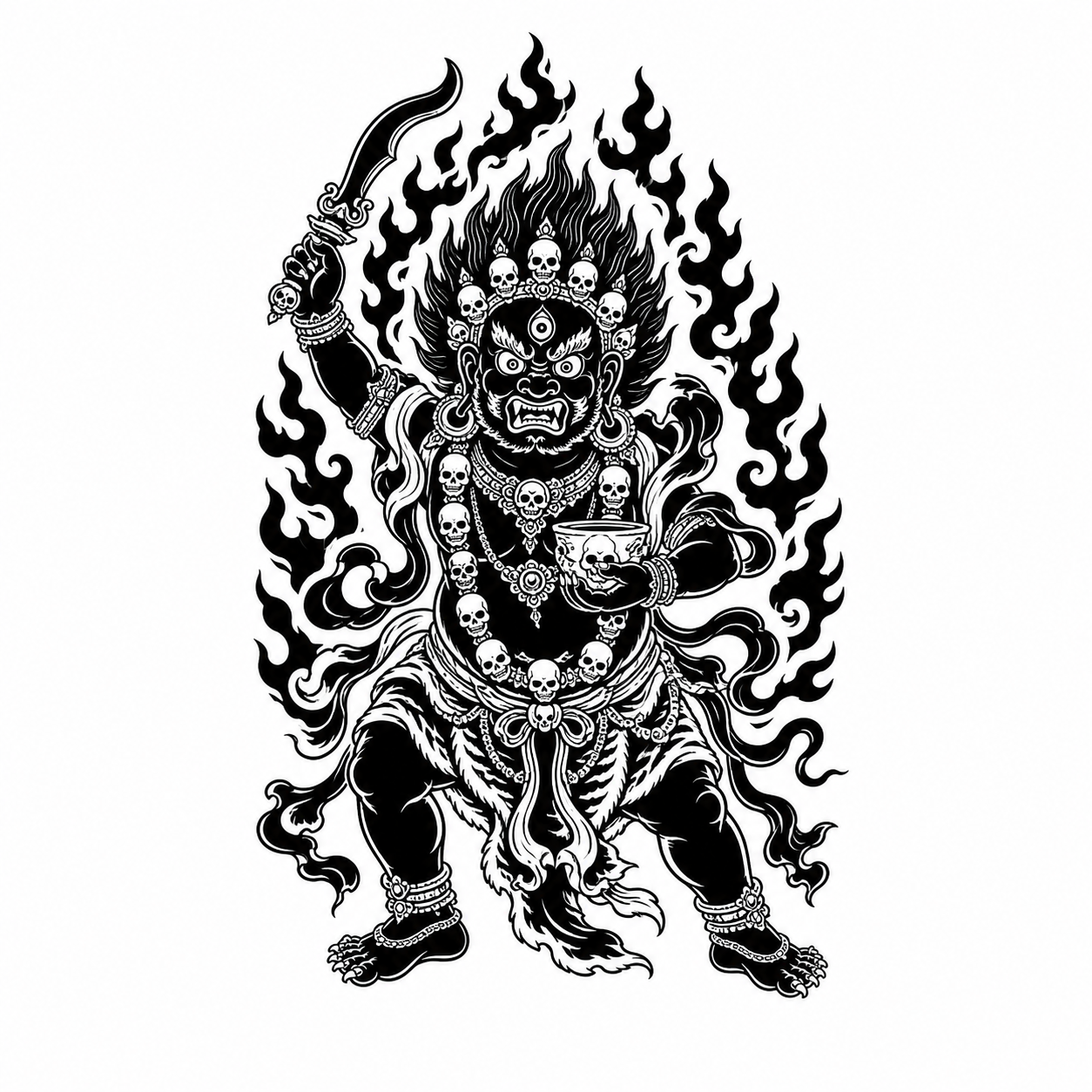 Mahakala Protector Temporary Tattoo