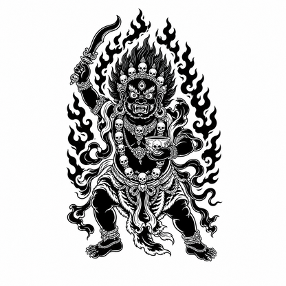 Mahakala Protector Temporary Tattoo
