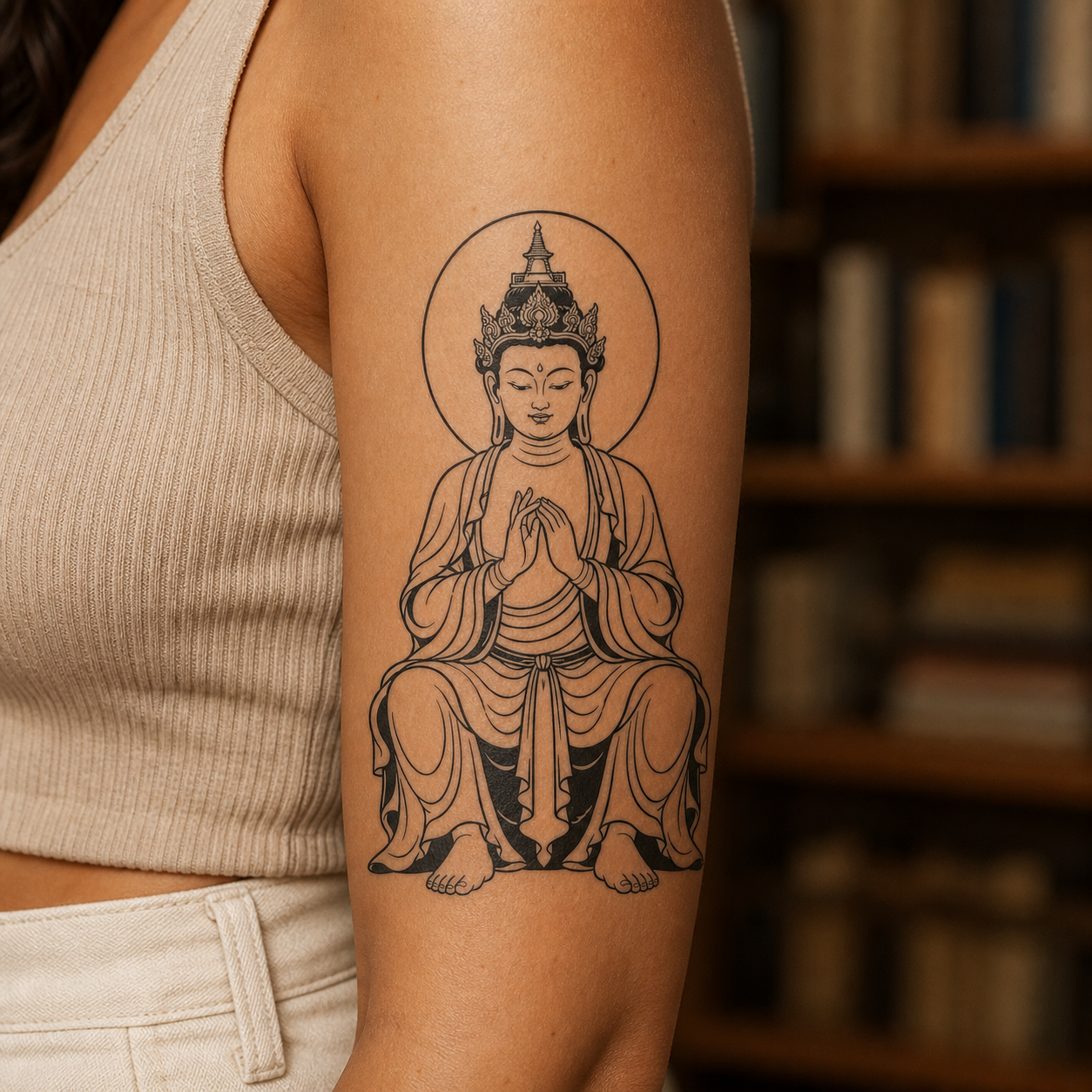 Maitreya Buddha Temporary Tattoo - Buddhist Mysticism Art