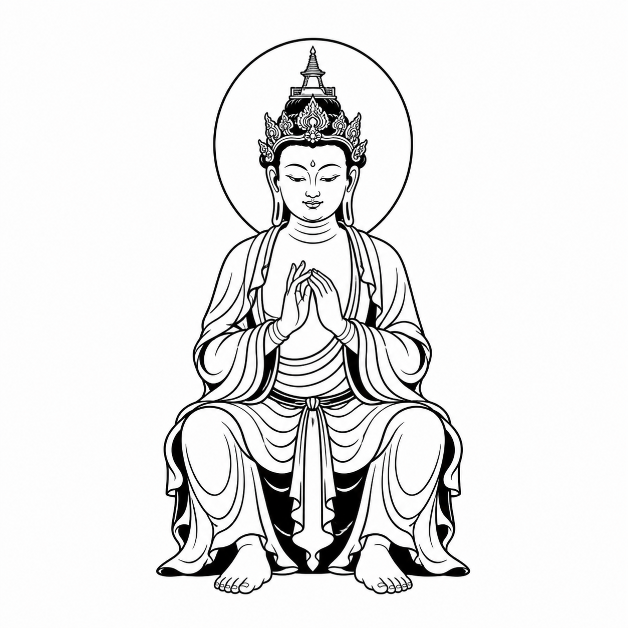 Maitreya Buddha Temporary Tattoo - Buddhist Mysticism Art
