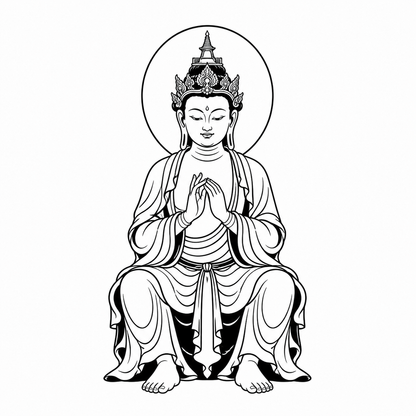 Maitreya Buddha Temporary Tattoo - Buddhist Mysticism Art
