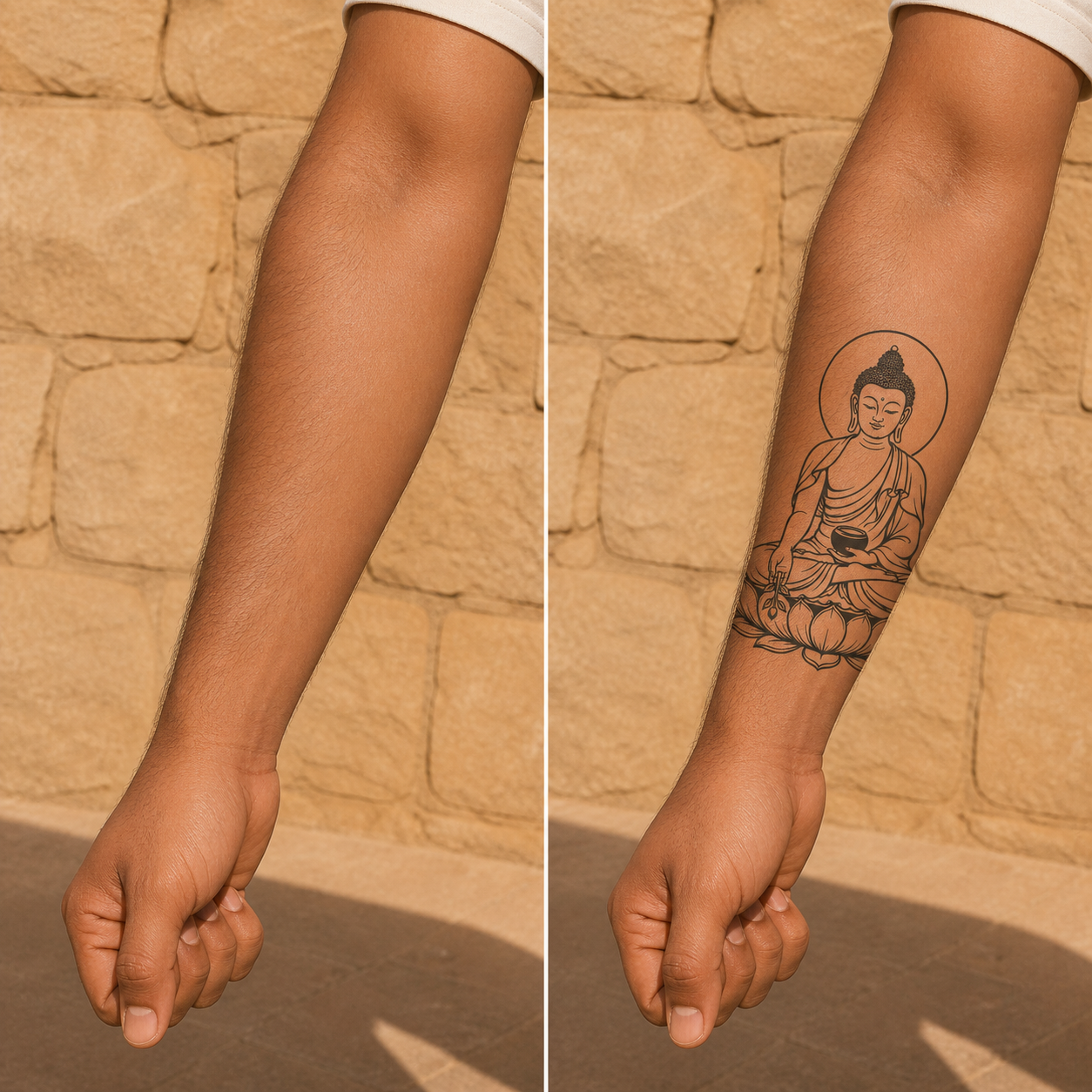 Medicine Buddha Temporary Tattoo (Buddhist Mysticism Design)