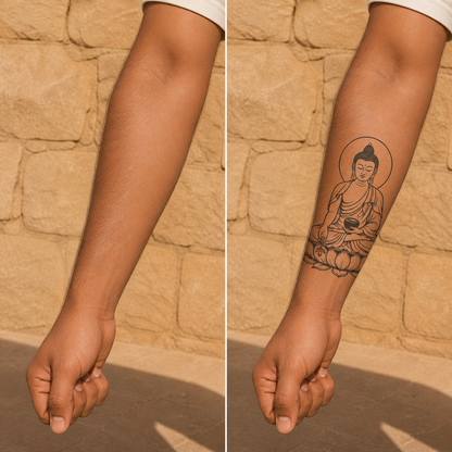 Medicine Buddha Temporary Tattoo (Buddhist Mysticism Design)