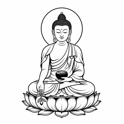 Medicine Buddha Temporary Tattoo (Buddhist Mysticism Design)