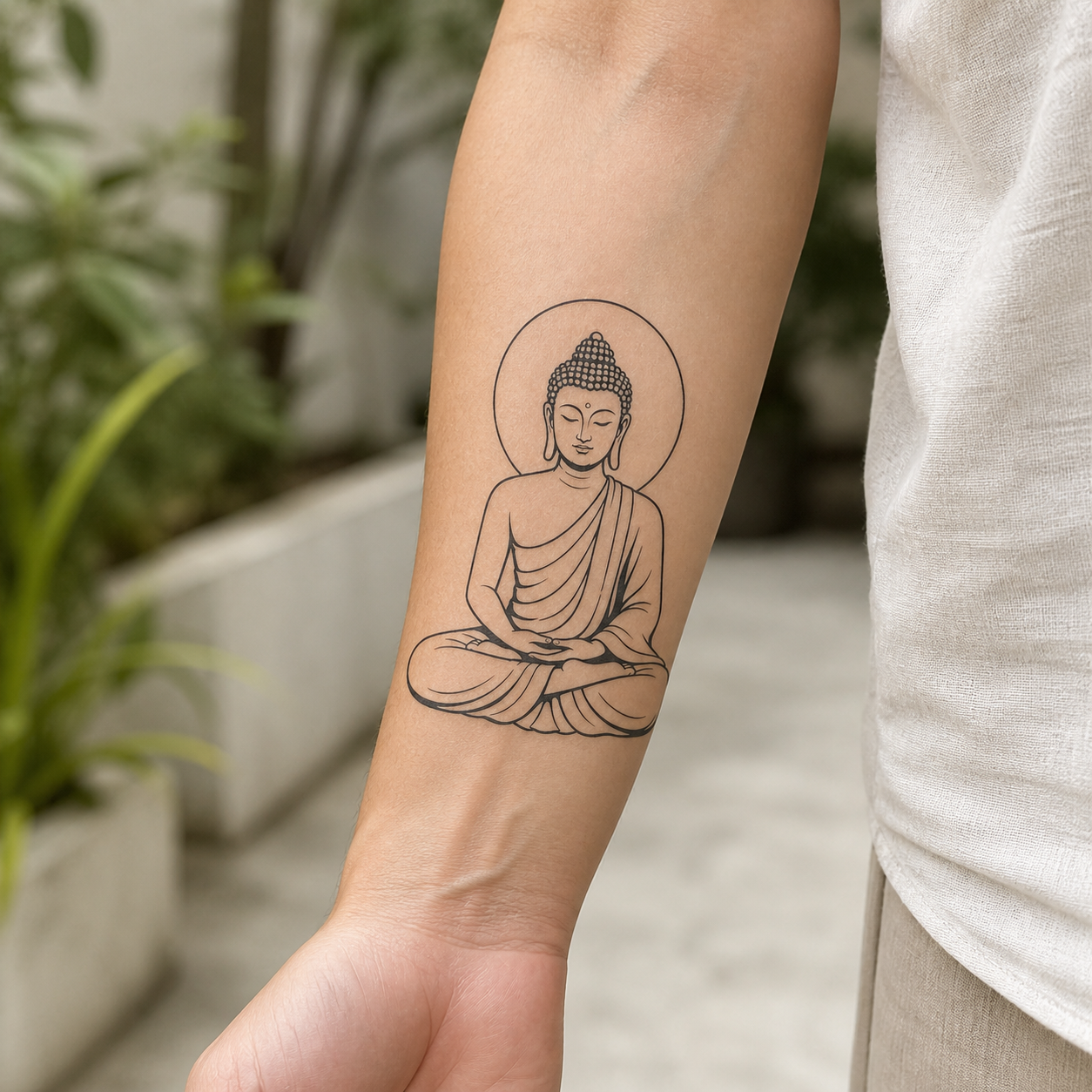 Meditating Buddha Temporary Tattoo