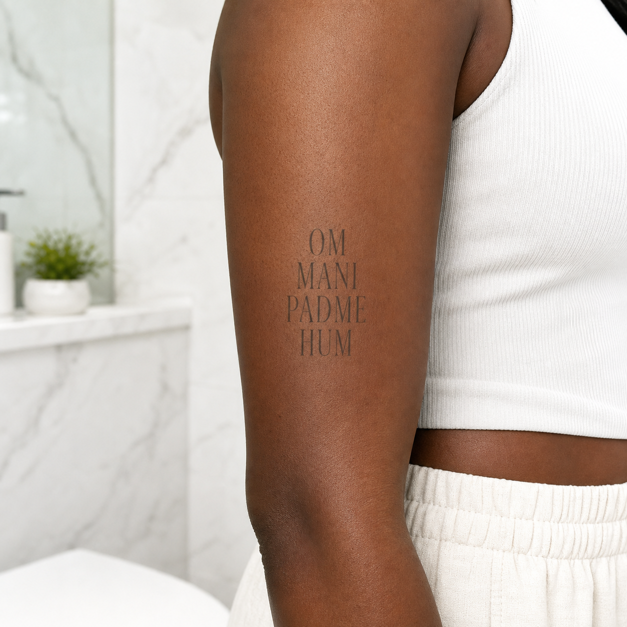 Om Mani Padme Hum Buddhist Mysticism Temporary Tattoo