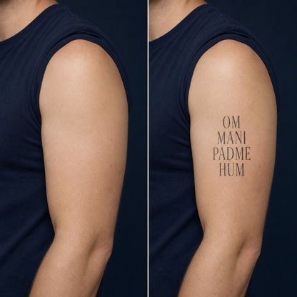 Om Mani Padme Hum Buddhist Mysticism Temporary Tattoo