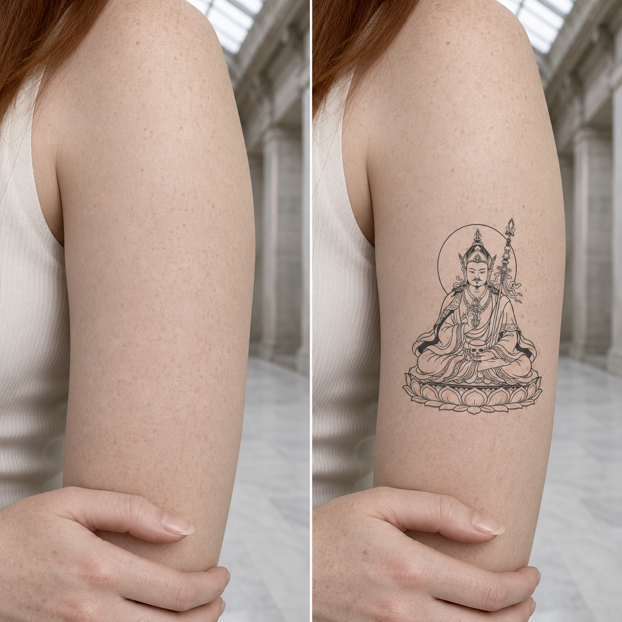 Padmasambhava Guru Buddhist Mysticism Temporary Tattoo