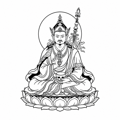 Padmasambhava Guru Buddhist Mysticism Temporary Tattoo