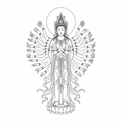 Thousand Arm Guanyin Temporary Tattoo