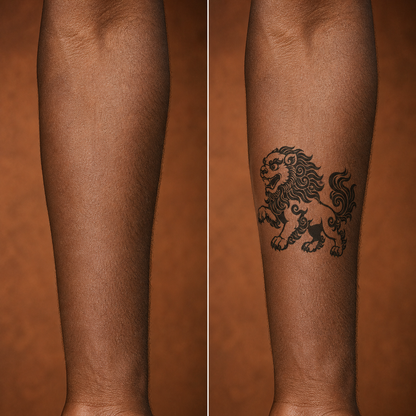 Tibetan Snow Lion Temporary Tattoo
