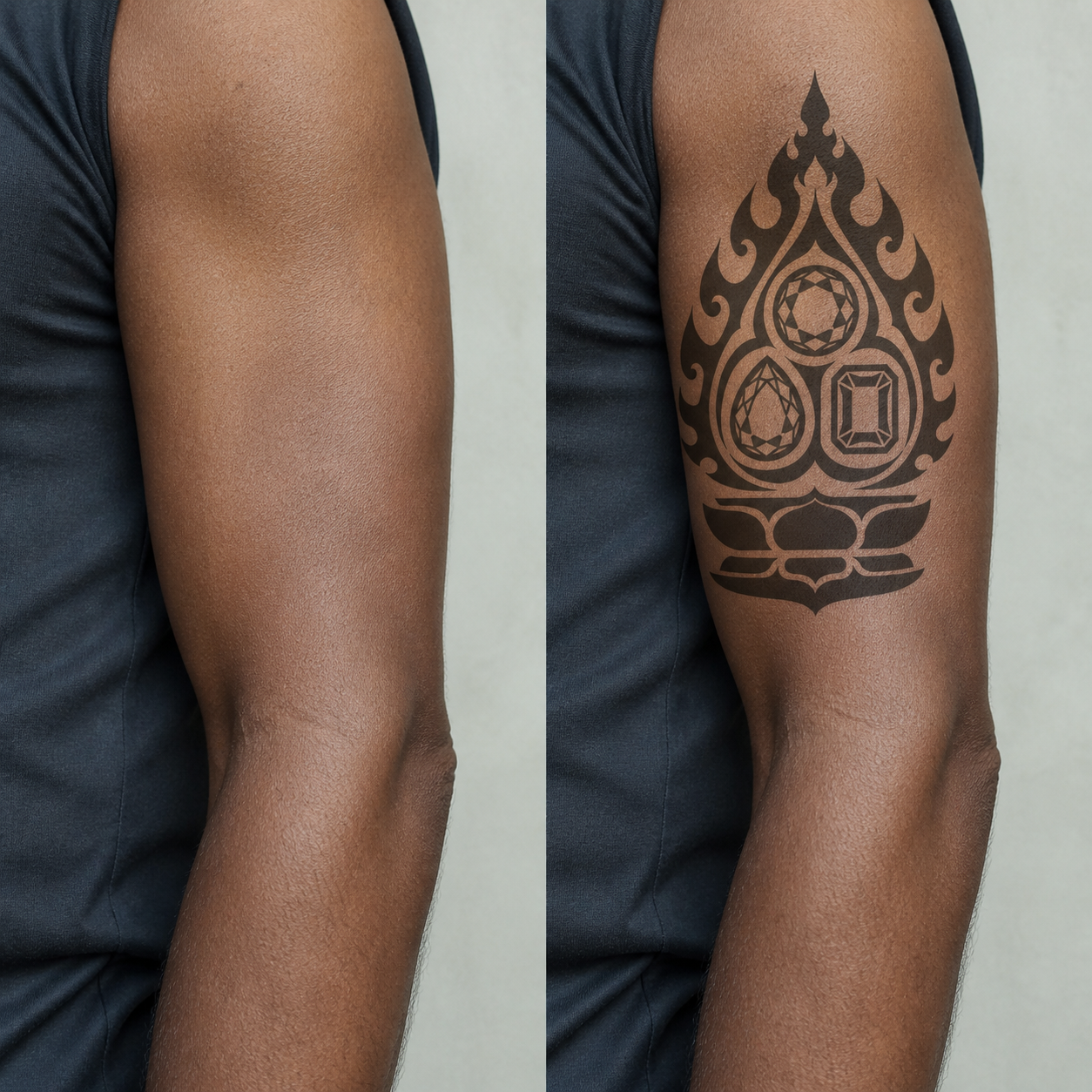 Buddhist Mysticism Triple Gem Temporary Tattoo