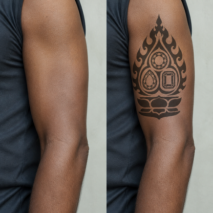 Buddhist Mysticism Triple Gem Temporary Tattoo