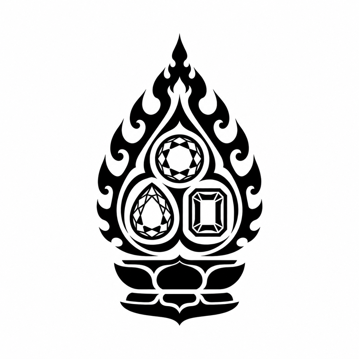 Buddhist Mysticism Triple Gem Temporary Tattoo