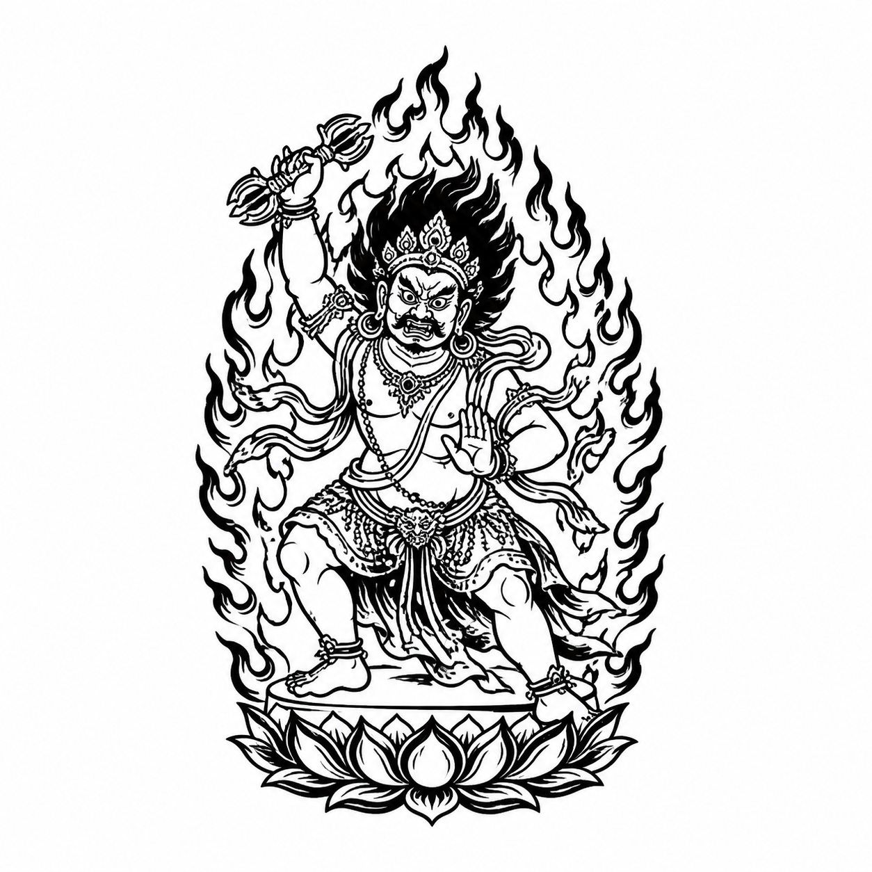 Vajrapani Guardian Temporary Tattoo – Buddhist Mysticism Art