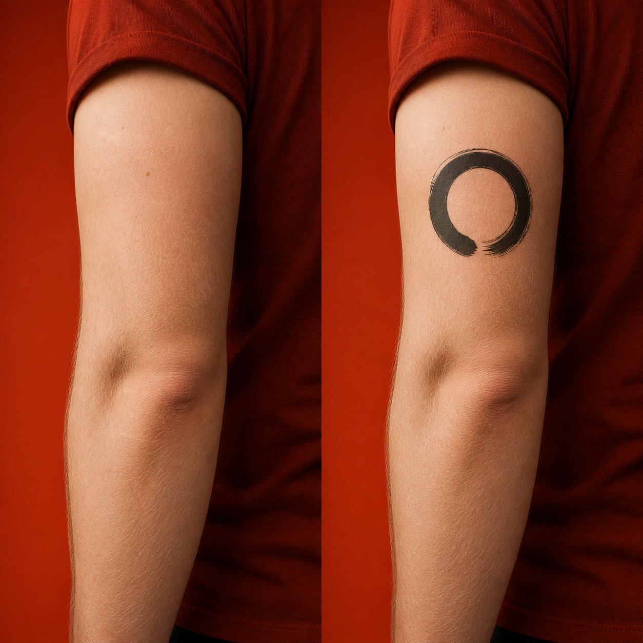 Minimalist Zen Enso Circle Temporary Tattoo