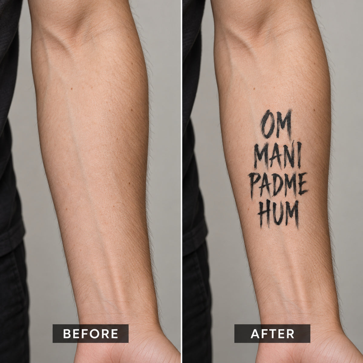 Buddhist Om Mani Padme Hum Temporary Tattoo