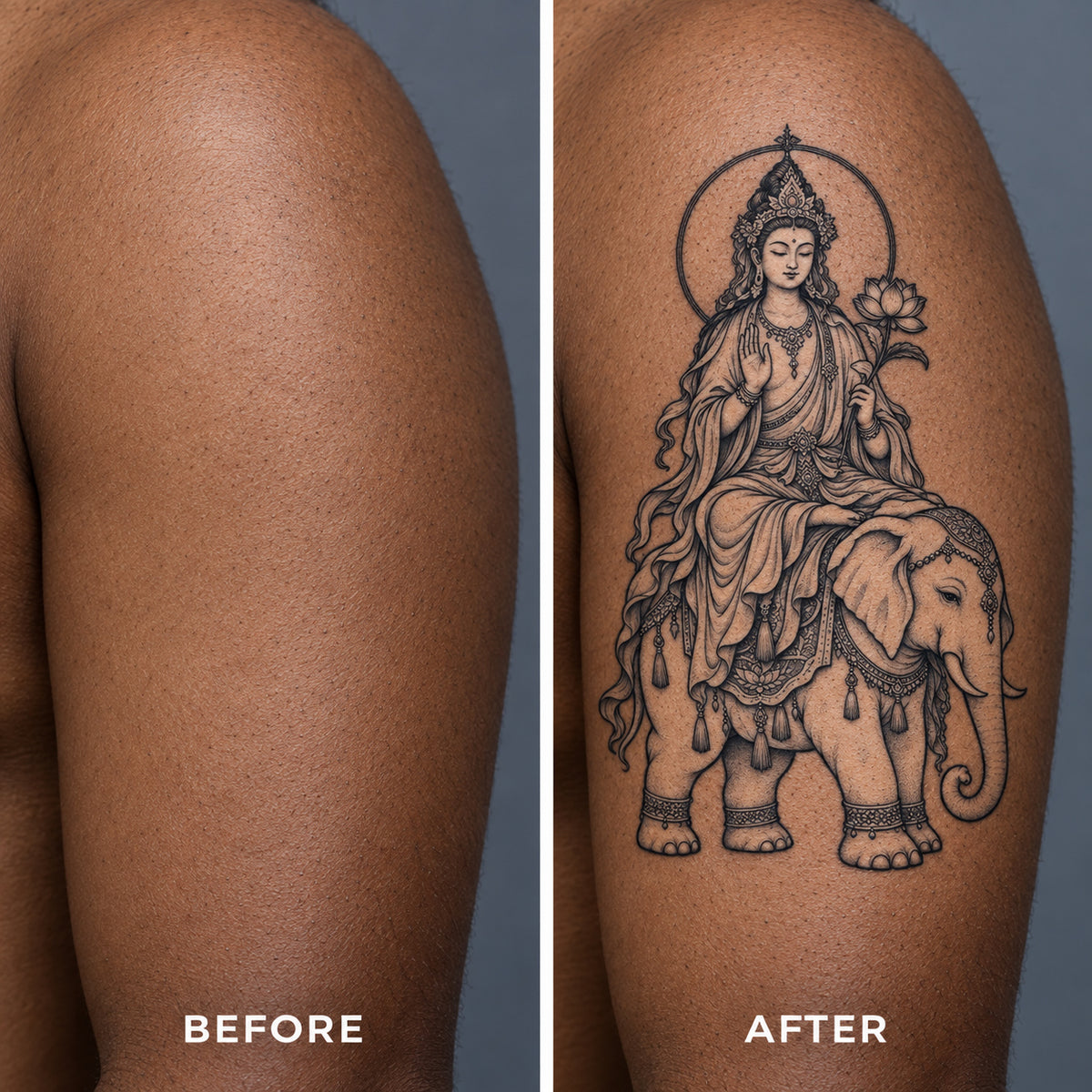 Samantabhadra Buddhist Graphic Temporary Tattoo