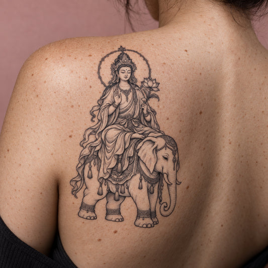 Samantabhadra Buddhist Graphic Temporary Tattoo