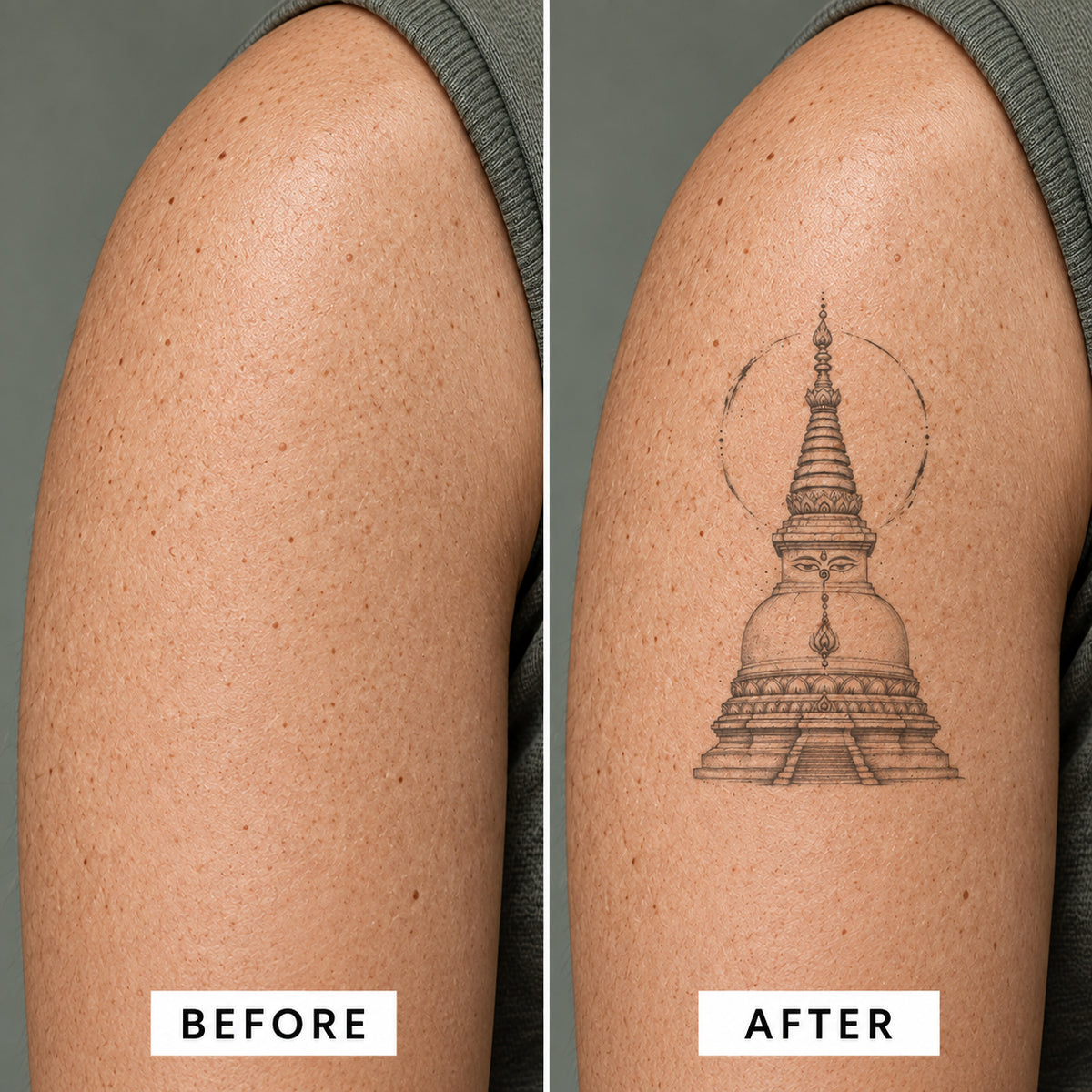 Buddhist Stupa Graphic Temporary Tattoo