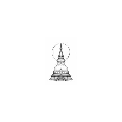 Buddhist Stupa Graphic Temporary Tattoo