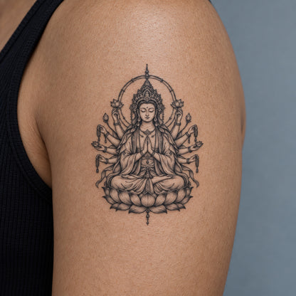 Buddhist Thousand-Arm Guanyin Graphic Temporary Tattoo