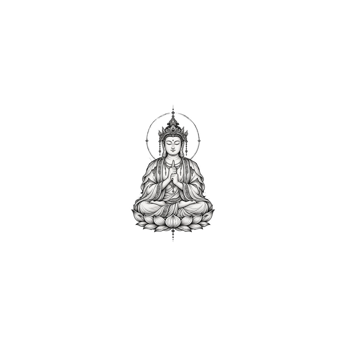 Vairocana Buddhist Graphic Temporary Tattoo
