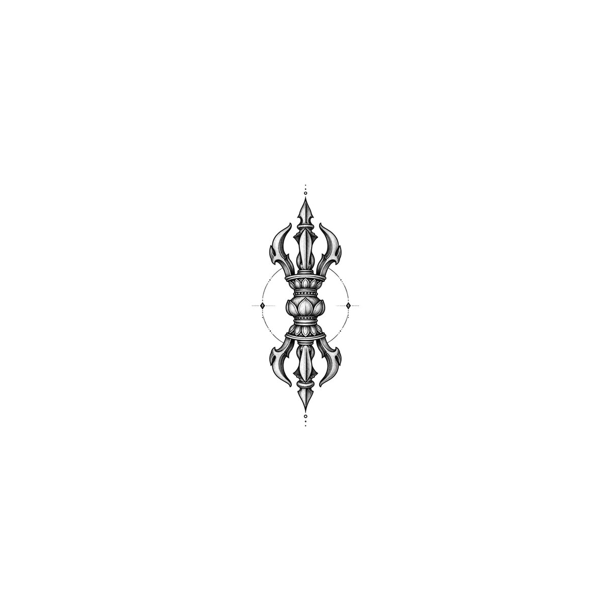 Buddhist Vajra Symbol Temporary Tattoo