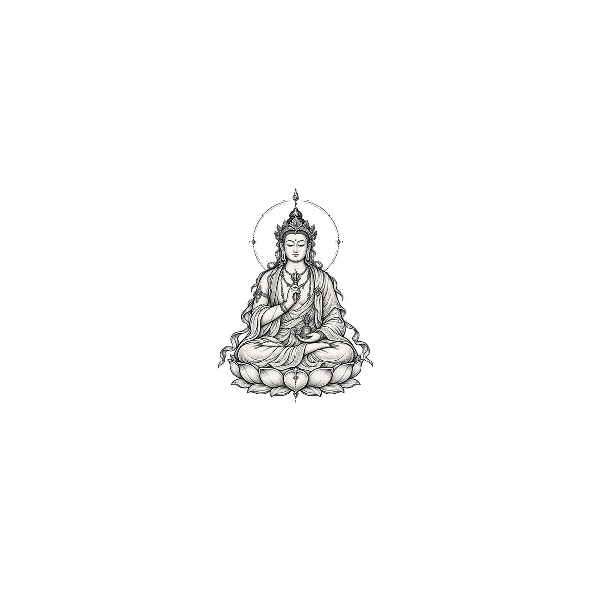 Buddhist Vajrasattva Graphic Temporary Tattoo