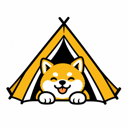 Camping Shiba Inu Temporary Tattoo