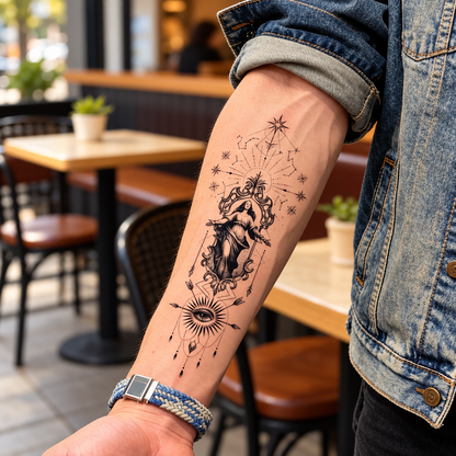 Celestial Woman Eye Temporary Tattoo