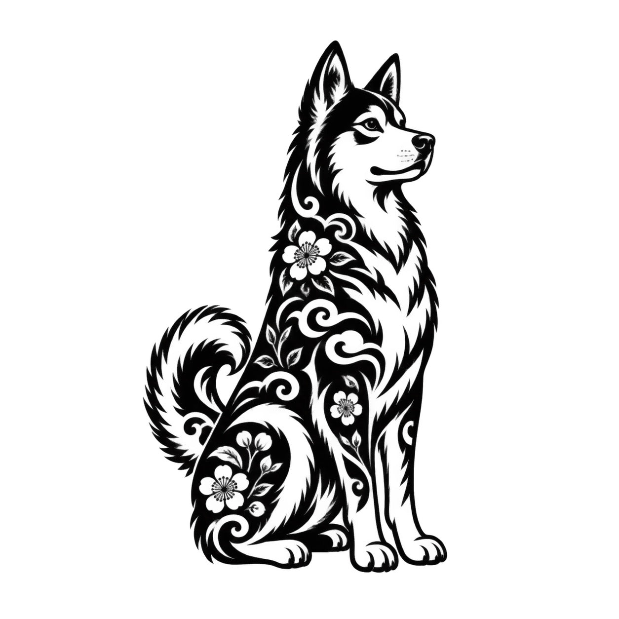 Chinese Zodiac Dog Symbol Temporary Tattoo