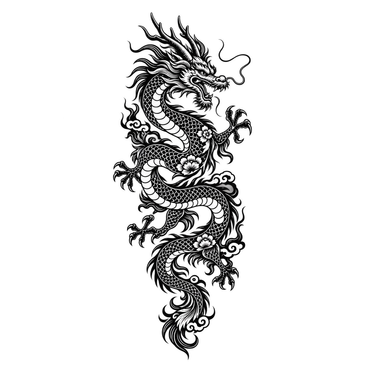 Chinese Zodiac Dragon Symbol Temporary Tattoo