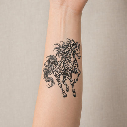Chinese Zodiac Horse Symbol Temporary Tattoo