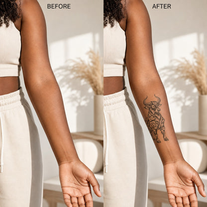 Chinese Zodiac Ox Symbol Temporary Tattoo