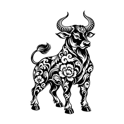 Chinese Zodiac Ox Symbol Temporary Tattoo