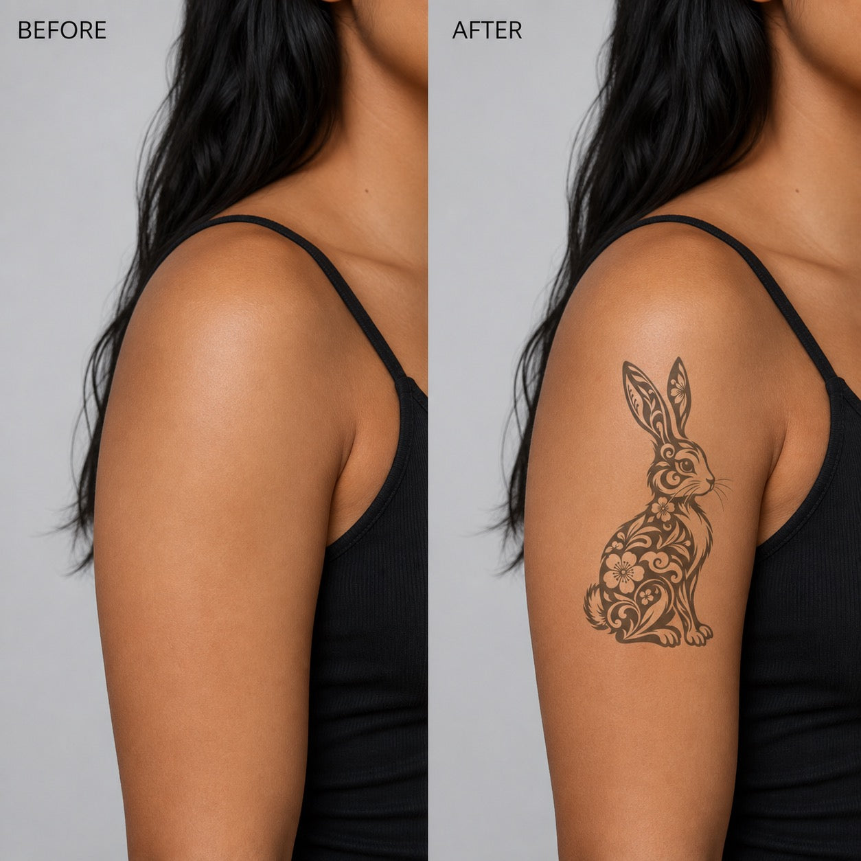 Chinese Zodiac Rabbit Symbol Temporary Tattoo
