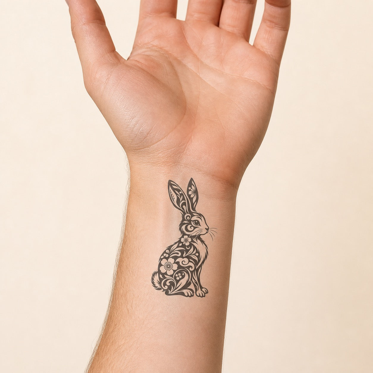 Chinese Zodiac Rabbit Symbol Temporary Tattoo
