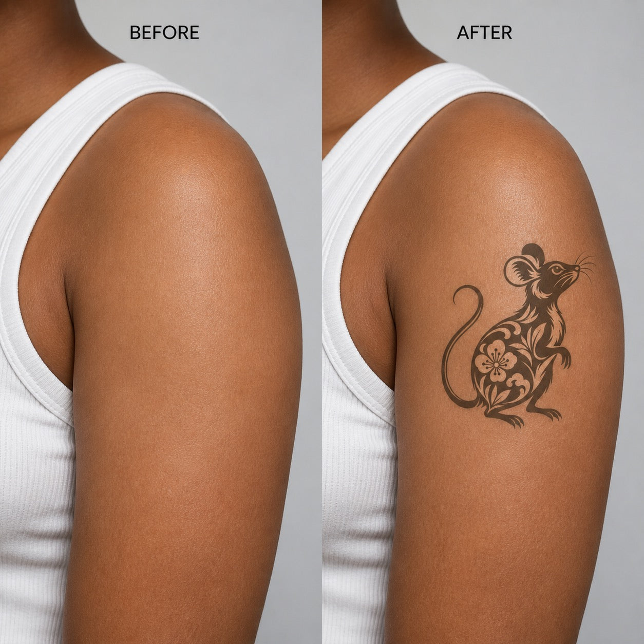 Chinese Zodiac Rat Symbol Temporary Tattoo