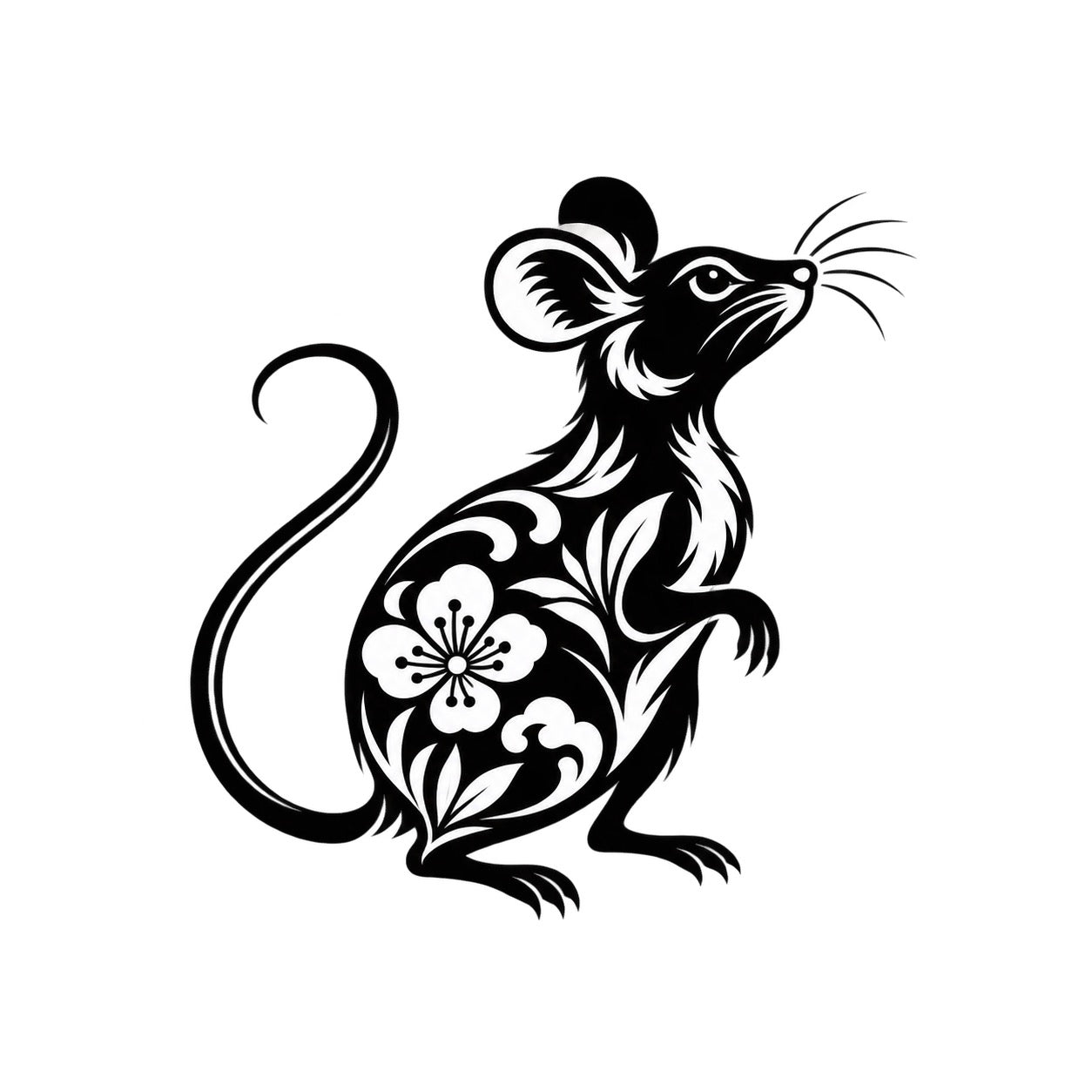 Chinese Zodiac Rat Symbol Temporary Tattoo