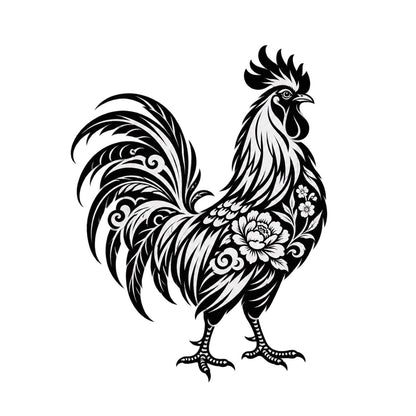 Chinese Zodiac Rooster Symbol Temporary Tattoo