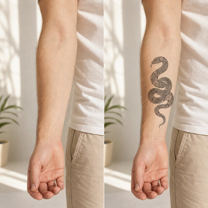 Chinese Zodiac Snake Symbol Temporary Tattoo