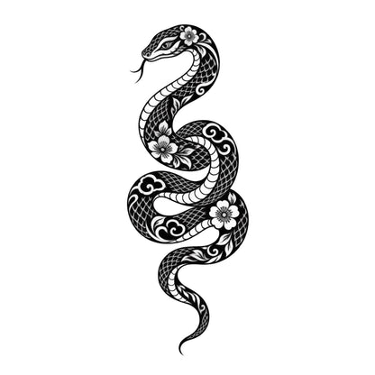 Chinese Zodiac Snake Symbol Temporary Tattoo