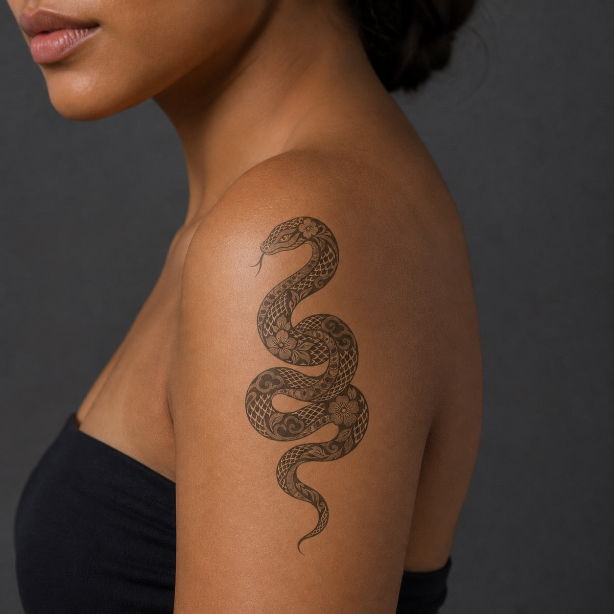 Chinese Zodiac Snake Symbol Temporary Tattoo