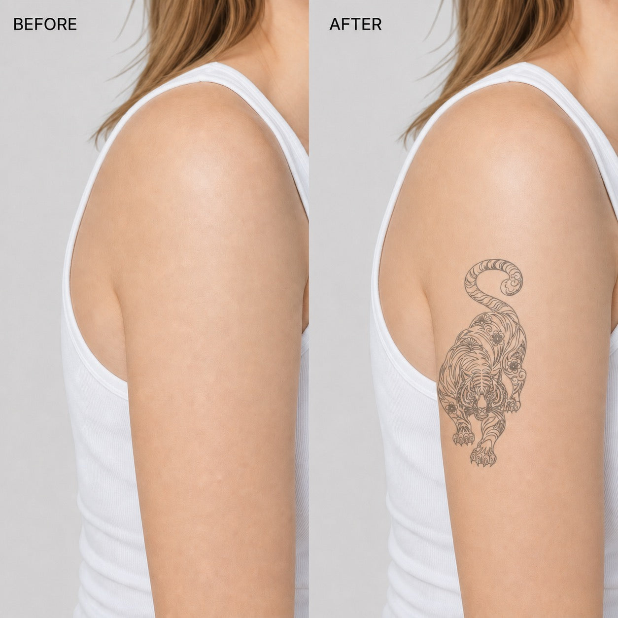 Chinese Zodiac Tiger Symbol Temporary Tattoo