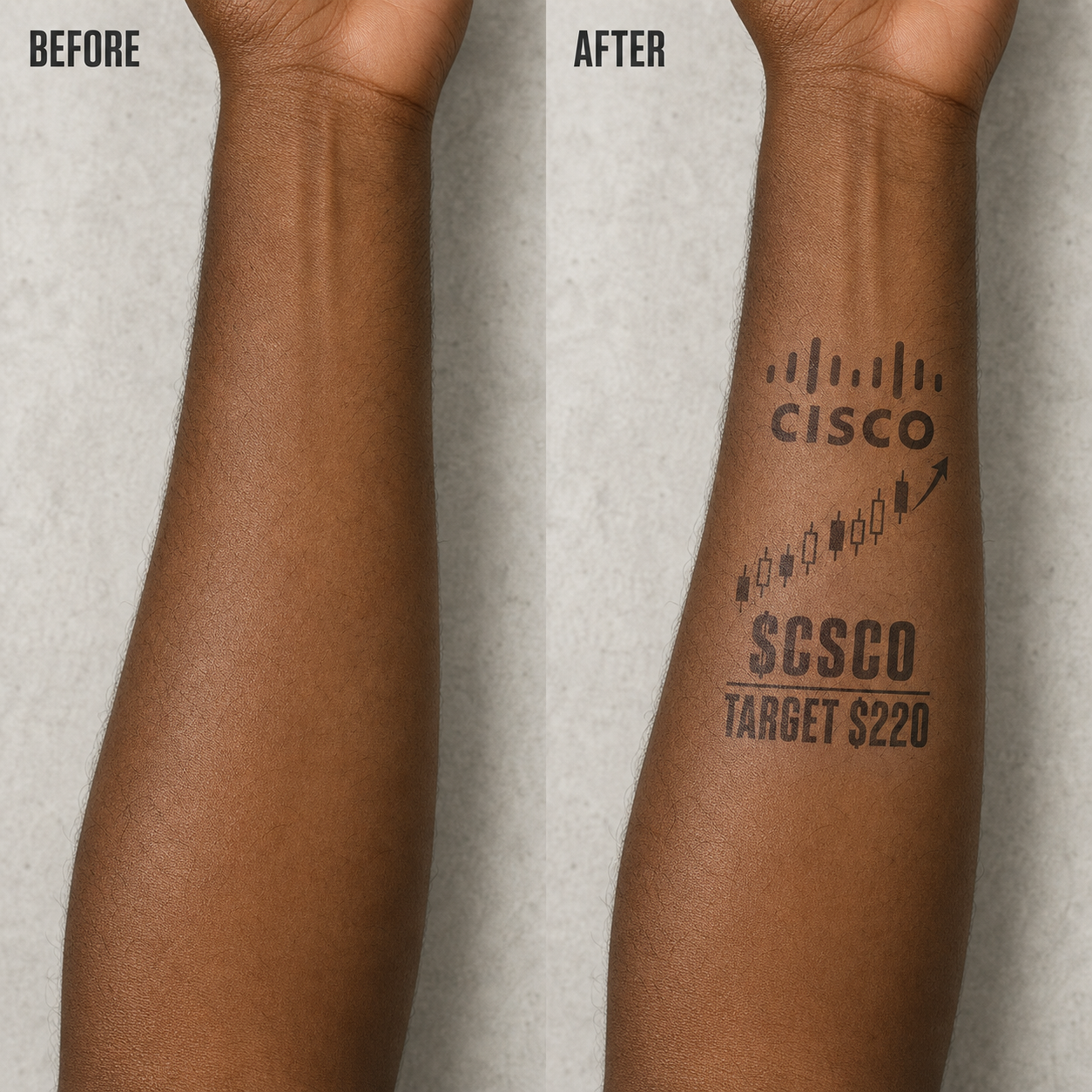 Cisco CSCO Investor Temporary Tattoo